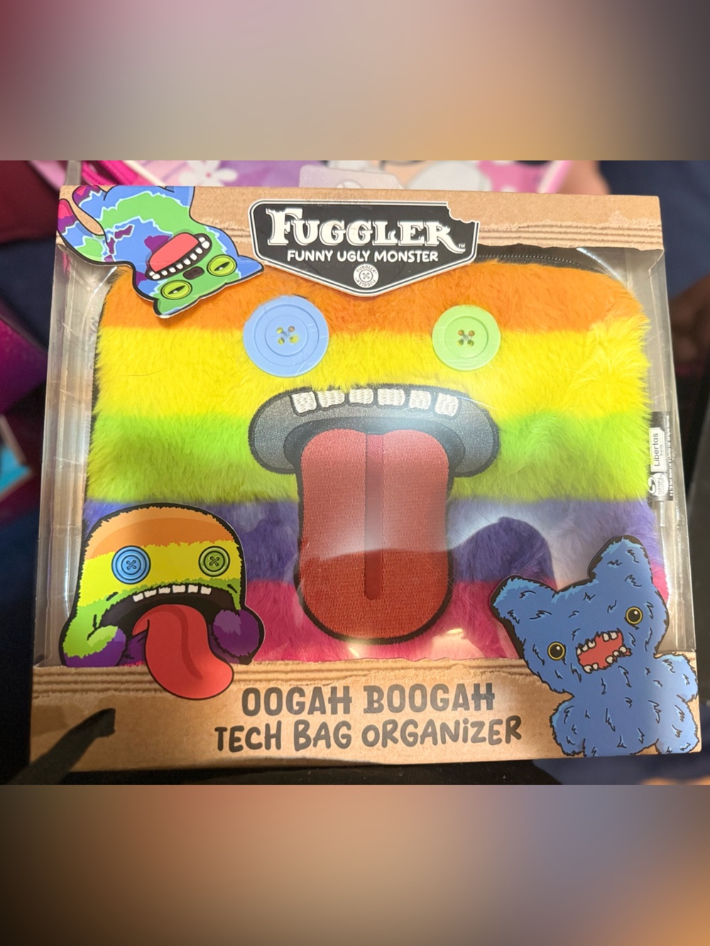 Fuggler Oogah Boogah Rainbow Tech Bag Organizer Plush